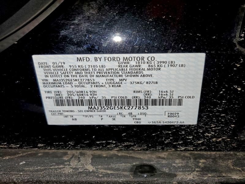 FORD ECOSPORT 2019 VIN MAJ3S2GE5KC277853