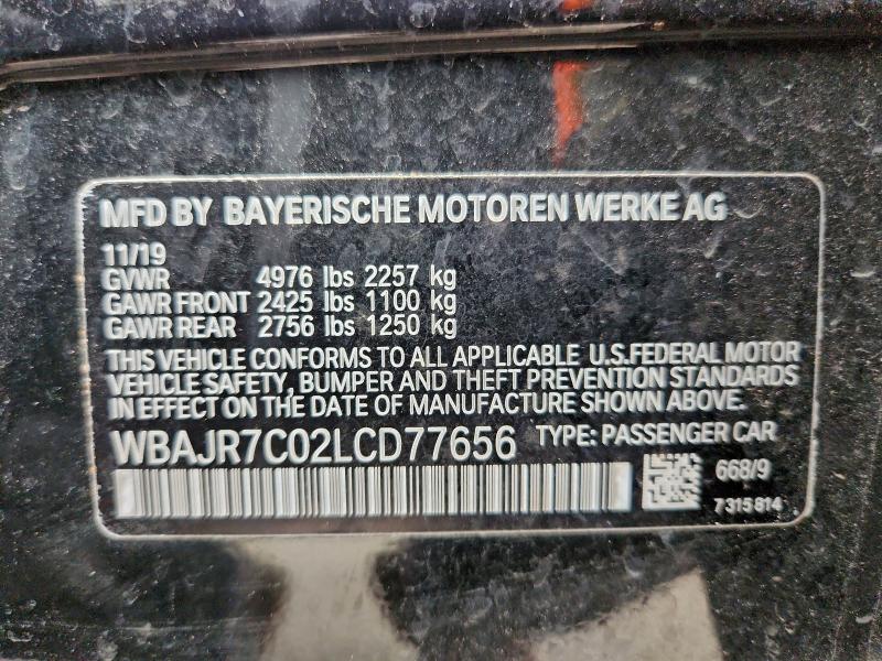 BMW 5 SERIES 2020 VIN WBAJR7C02LCD77656