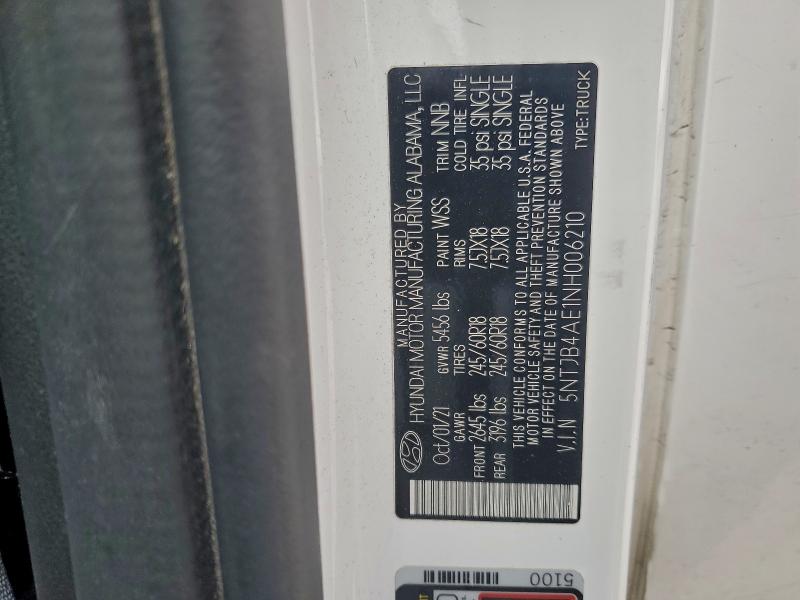 HYUNDAI SANTA CRUZ 2022 VIN 5NTJB4AE1NH006210