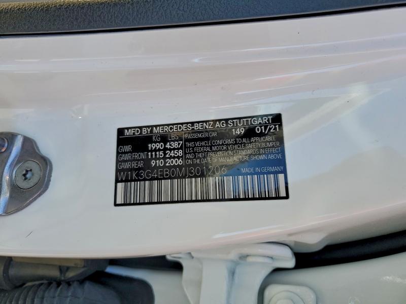 MERCEDES-BENZ A-CLASS 2021 VIN W1K3G4EB0MJ301206