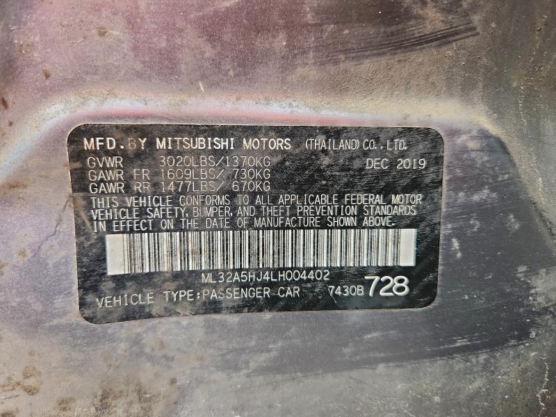MITSUBISHI MIRAGE LE 2020 VIN ML32A5HJ4LH004402