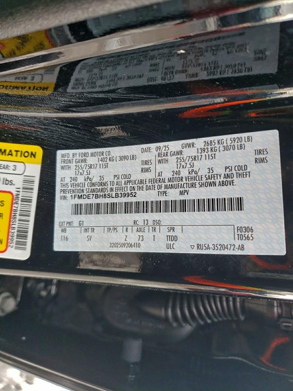 FORD BRONCO BIG 2025 VIN 1FMDE7BH8SLB39952