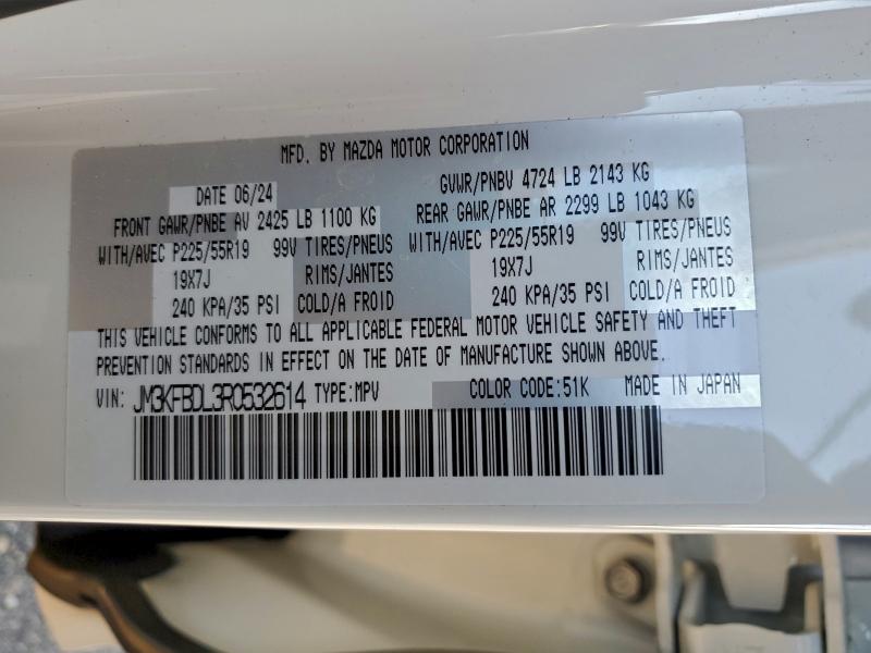 MAZDA CX-5 PREMI 2024 VIN JM3KFBDL3R0532614