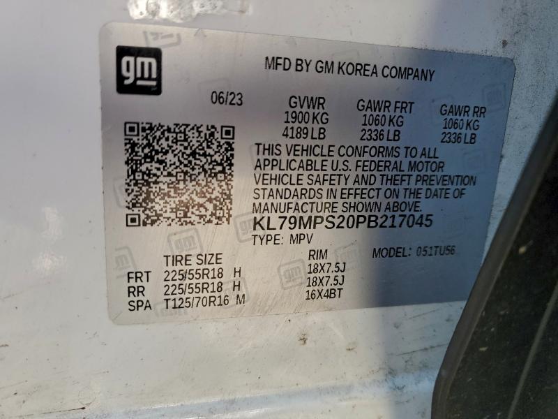 CHEVROLET TRAILBLZR 2023 VIN KL79MPS20PB217045