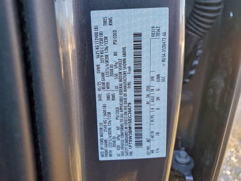 FORD F350 2025 VIN 1FT8W3BM1SEC36679