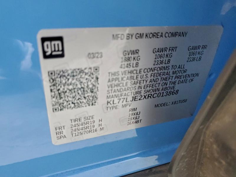 CHEVROLET TRAX 2RS 2024 VIN KL77LJE2XRC013868