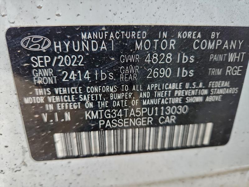 GENESIS G70 BASE 2023 VIN KMTG34TA5PU113030
