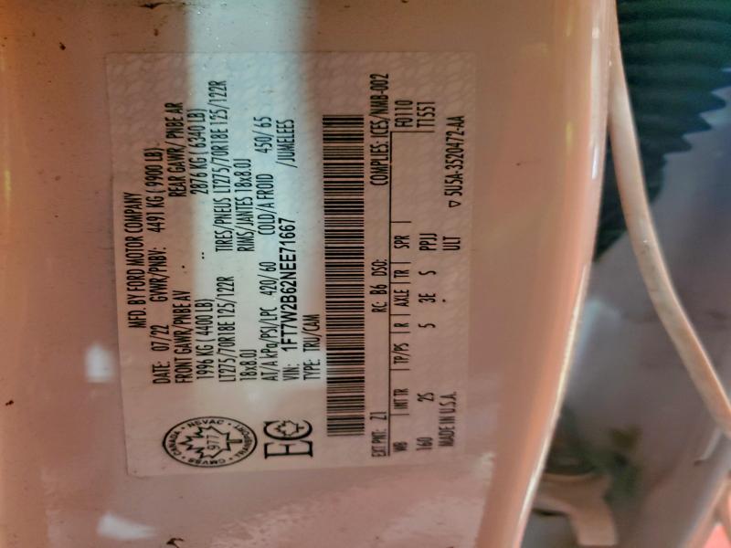 FORD F250 2022 VIN 1FT7W2B62NEE71667