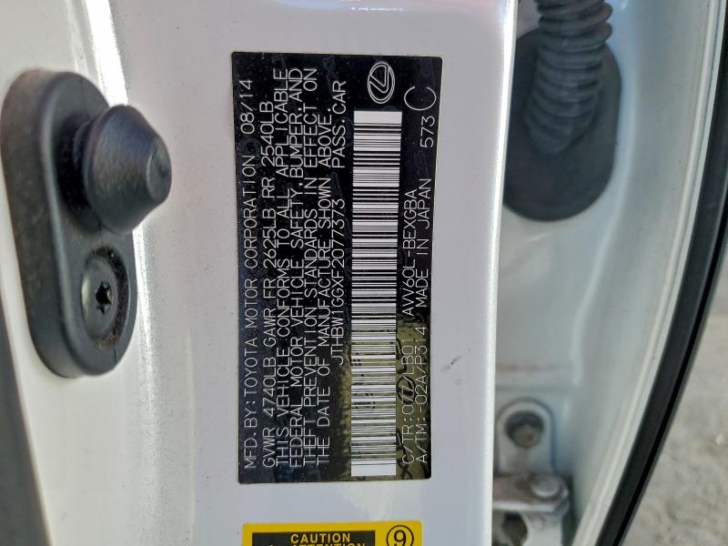 LEXUS ES300 2015 VIN JTHBW1GGXF2077373