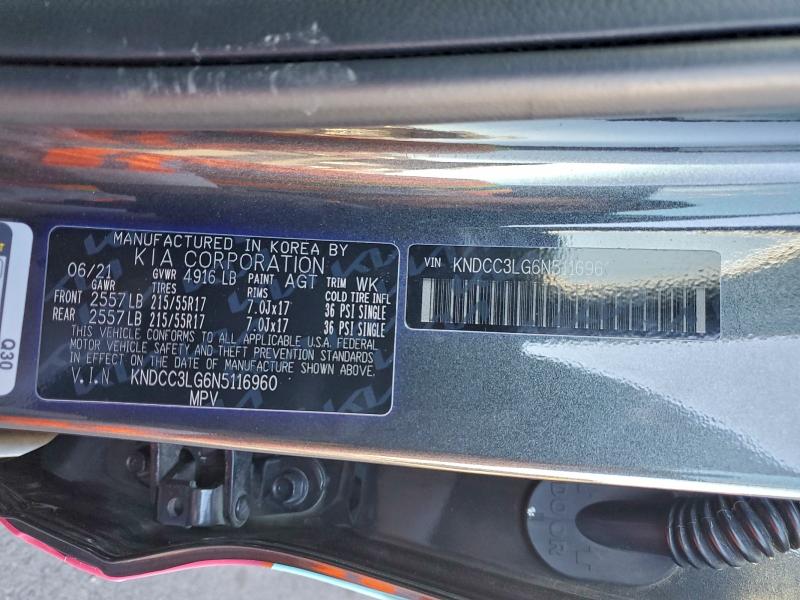 KIA NIRO S 2022 VIN KNDCC3LG6N5116960