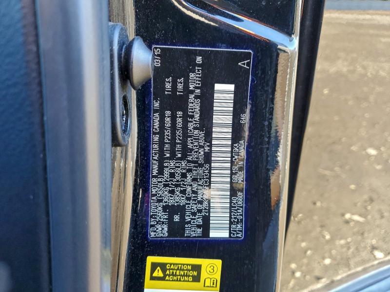 LEXUS RX350 2015 VIN 2T2BK1BA5FC313456