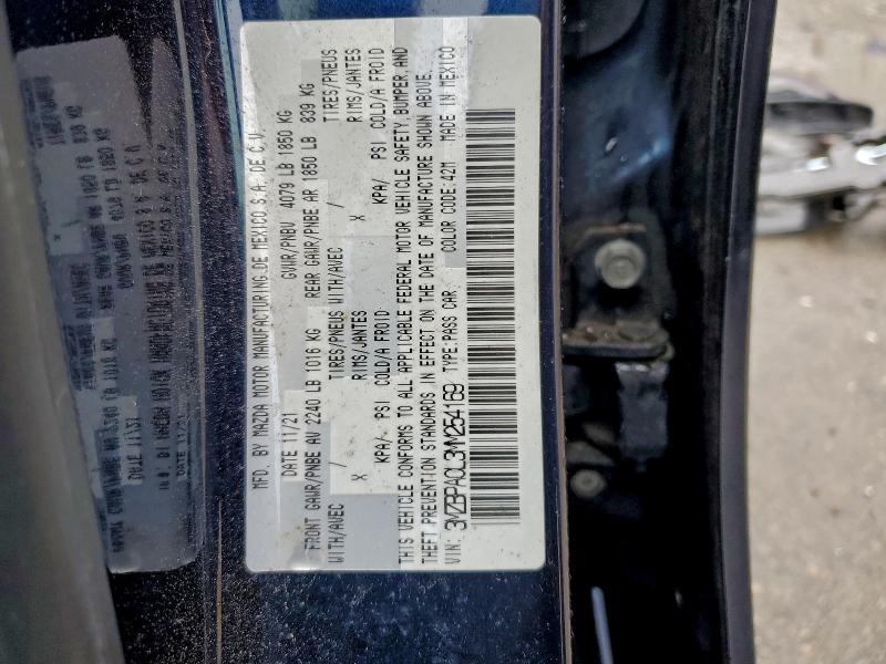 MAZDA 3 2021 VIN 3MZBPACL3MM254169