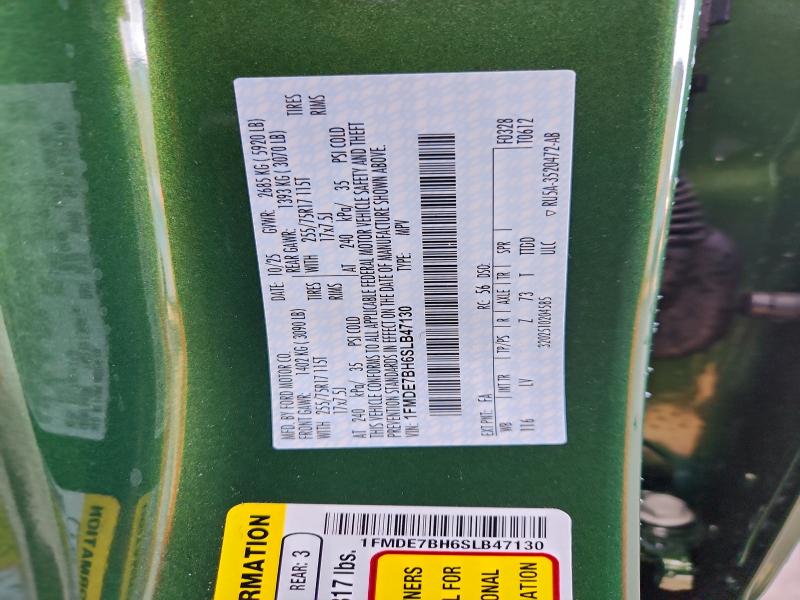 FORD BRONCO BIG 2025 VIN 1FMDE7BH6SLB47130