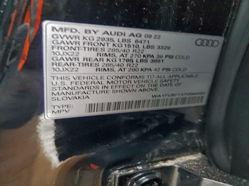 AUDI Q8 2023 VIN WA1FVBF1XPD004352