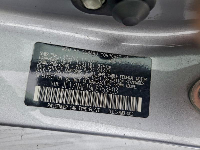 TOYOTA 86 2020 VIN JF1ZNAE19L8753893