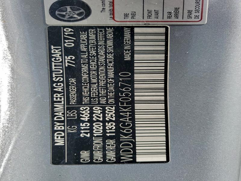 MERCEDES-BENZ SL-CLASS 2019 VIN WDDJK6GA4KF056710