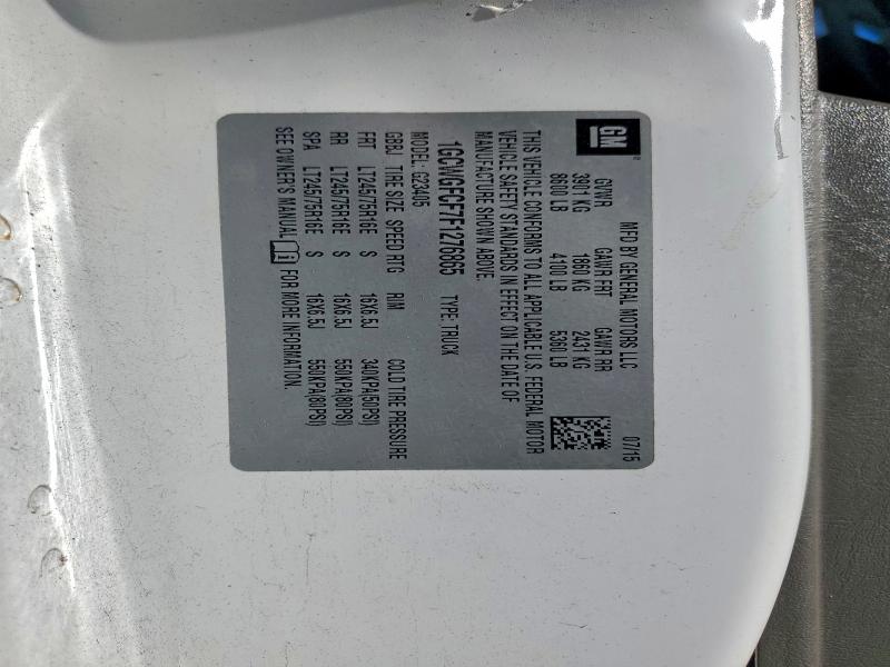 CHEVROLET EXPRESS 2015 VIN 1GCWGFCF7F1276865