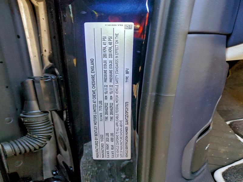 BENTLEY ALL MODELS 2023 VIN SJAHT2ZV3PC017079