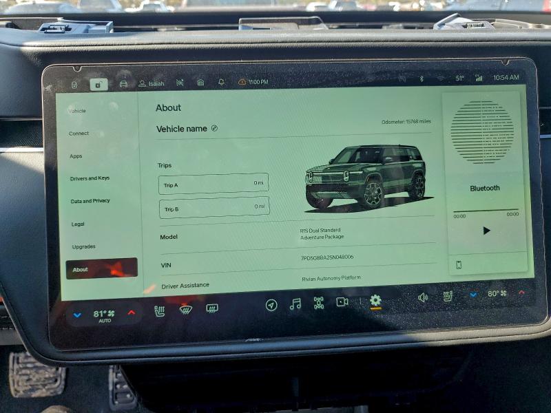 RIVIAN RIS 2025 VIN 7PDSGBBA2SN048006