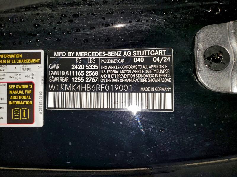 MERCEDES-BENZ CLE 300 4M 2024 VIN W1KMK4HB6RF019001