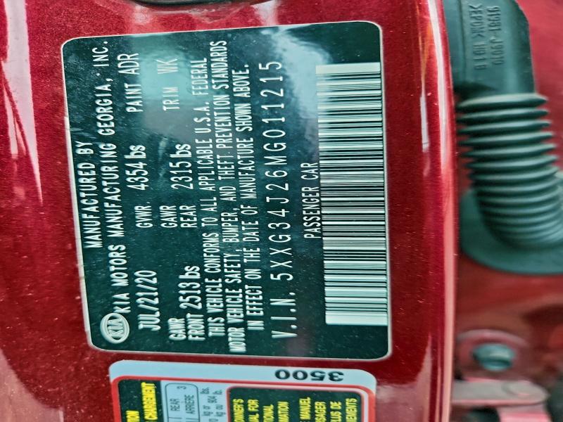 KIA K5 2021 VIN 5XXG34J26MG011215