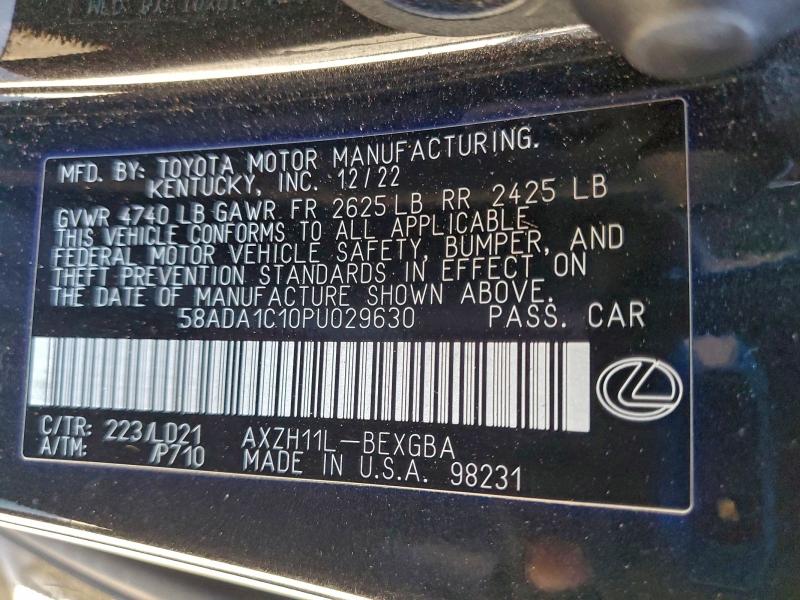 LEXUS ES300 2023 VIN 58ADA1C10PU029630