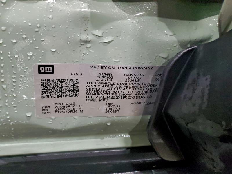 CHEVROLET TRAX ACTIV 2024 VIN KL77LKE24RC098633