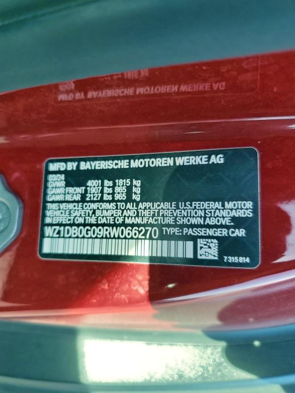 TOYOTA SUPRA 2024 VIN WZ1DB0G09RW066270