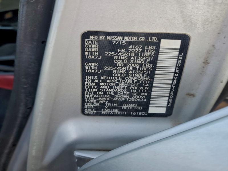 NISSAN JUKE 2015 VIN JN8DF5MV8FT250634