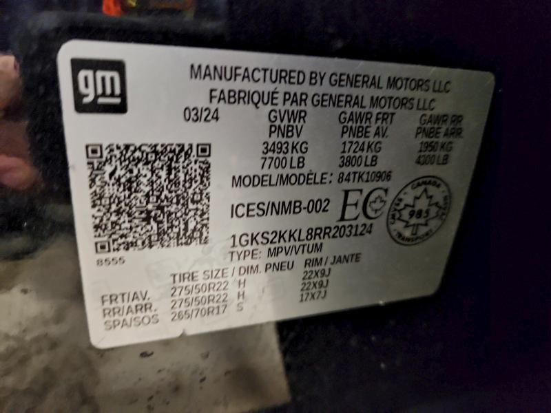 GMC YUKON 2024 VIN 1GKS2KKL8RR203124