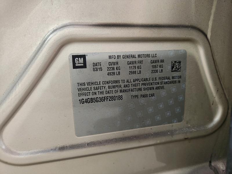 BUICK LACROSSE 2015 VIN 1G4GB5G36FF280188