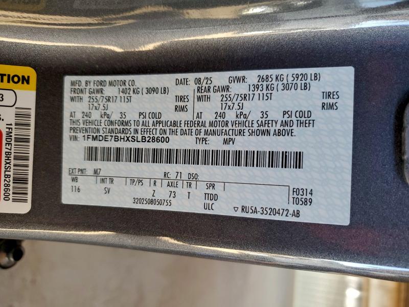 FORD BRONCO BIG 2025 VIN 1FMDE7BHXSLB28600