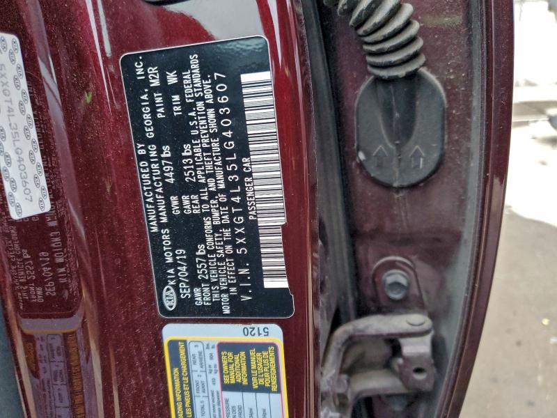 KIA OPTIMA 2020 VIN 5XXGT4L35LG403607