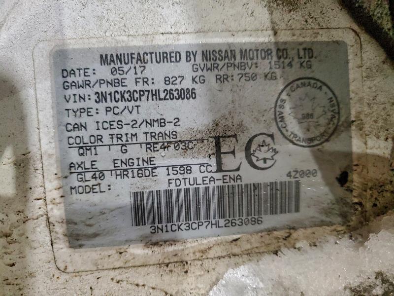 NISSAN MICRA 2017 VIN 3N1CK3CP7HL263086