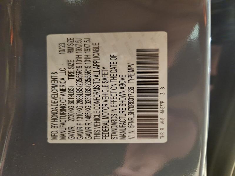 HONDA ODYSSEY SP 2024 VIN 5FNRL6H70RB017236