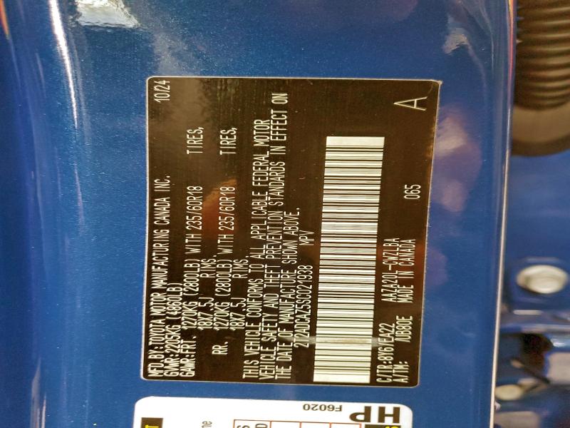 LEXUS NX 250 BAS 2025 VIN 2T2ADCAZ5SC021938