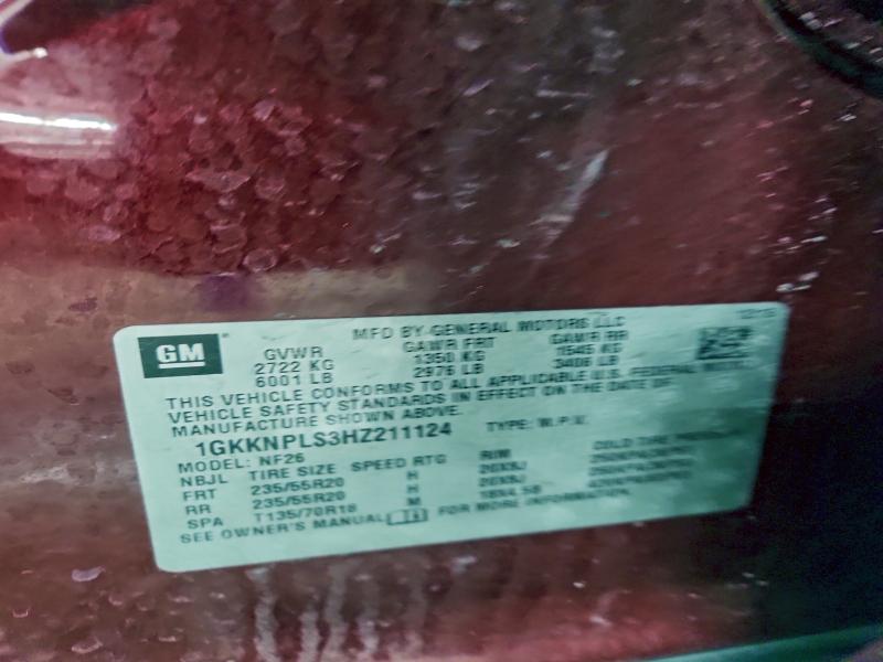 GMC ACADIA DEN 2017 VIN 1GKKNPLS3HZ211124