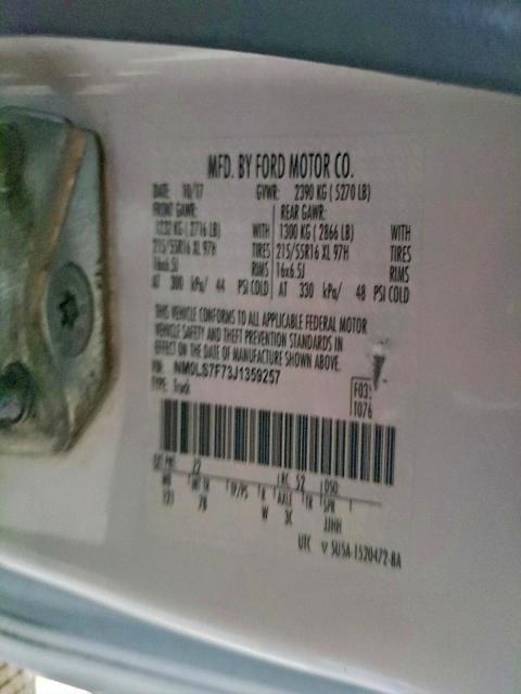 FORD TRANSIT 2018 VIN NM0LS7F73J1359257