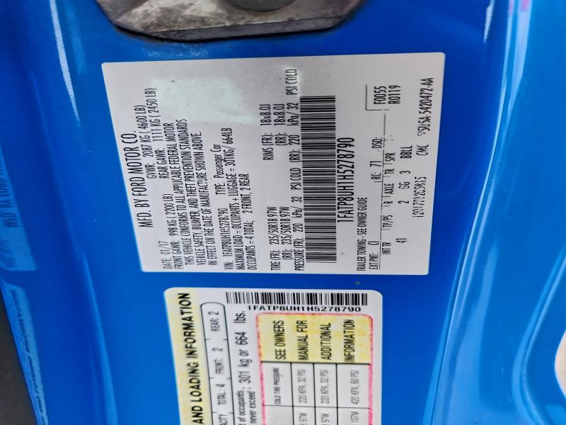 FORD ALL Models 2017 VIN 1FATP8UH1H5278790