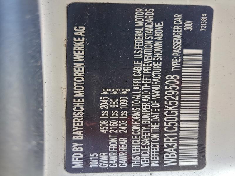 BMW 4 SERIES 2016 VIN WBA3R1C50GK529508