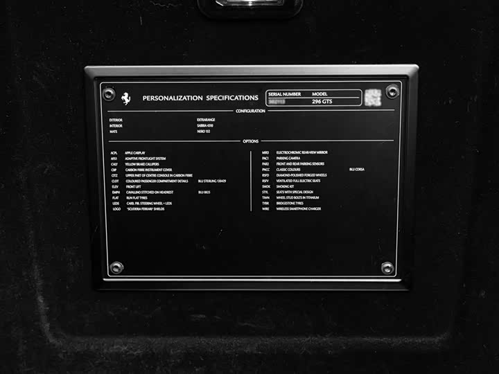 Ferrari 296 2022 2022款 3.0T V6 GTS