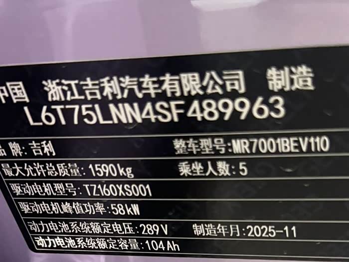 Geely Galaxy Geome 2026 2026款 310km 青春版