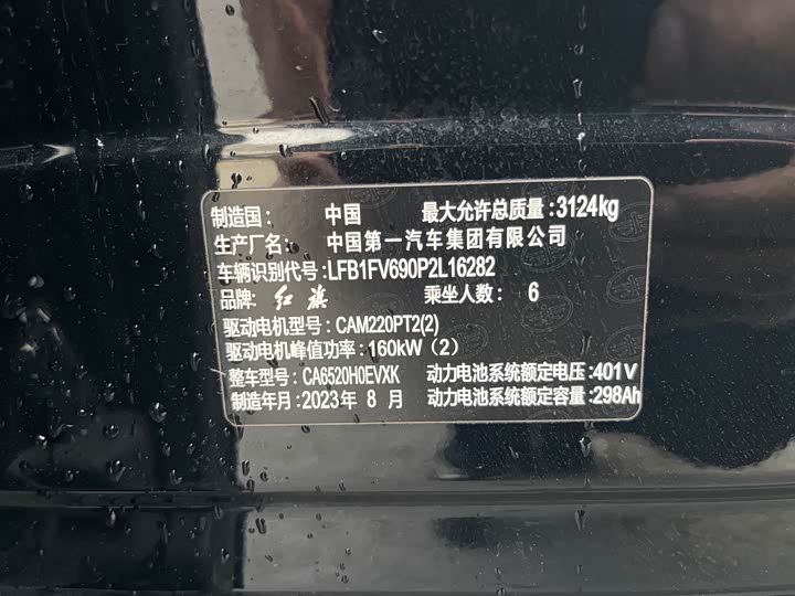Hongqi E-HS9 2022 2022款 690km 旗享版 六座