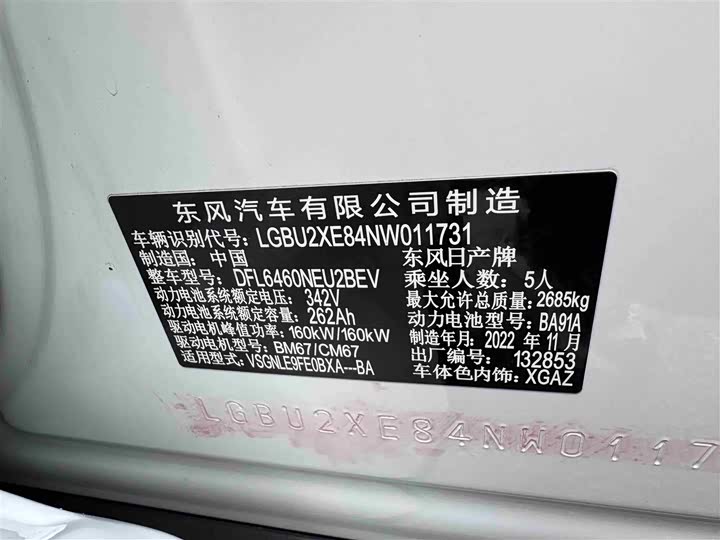 Nissan Ariya EV 2022 2022款 四驱高性能顶配版