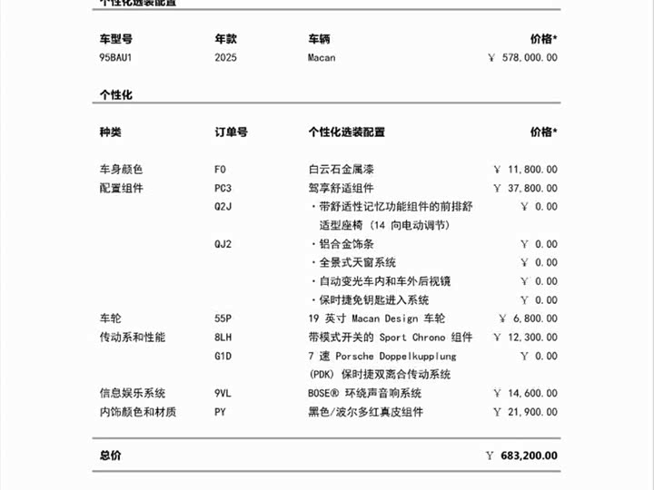 Porsche Macan 2025 2025款 Macan 2.0T 逐梦版
