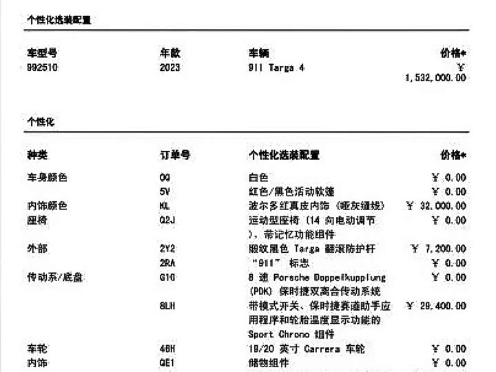 Porsche 911 2023 2023款 Targa 4 3.0T